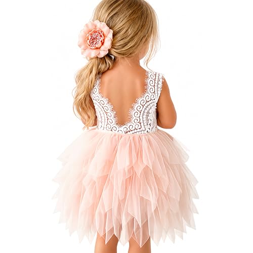 Amazon.com: Flower Girl Dress for Toddler Baby Girls – Lace Tulle